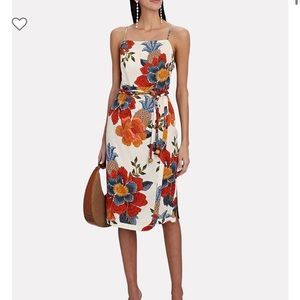 NWT FARM RIO Pineapple Flowers Linen-blend Midi Dress - Small